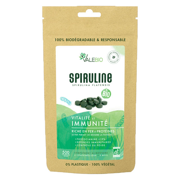 Spiruline 500mg Bio 500 comprimés