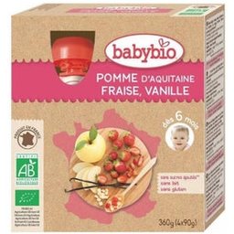 Mes fruits Gourde Pomme Fraise Vanille Bio 6 mois 4x90g
