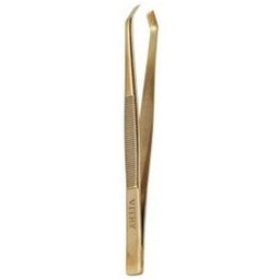 Pince à Epiler Professionnelle Mors Biais Inox Doré