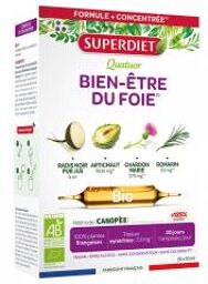 Quatuor Bien-Être du Foie Bio 20 Ampoules - Boîte 20 ampoules de 10 ml