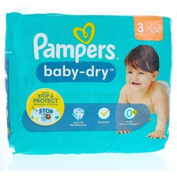 Baby Dry 12H Couches Taille 3 34uts