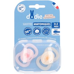 Sucettes Anatomiques Rose - Beige 0-2 Mois
