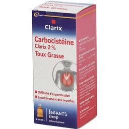 - Carbocistéine 2% - Toux Grasse - Enfants Sirop - 2 ans et + - Solution Buvable - Arôme banane - Flacon 150ml
