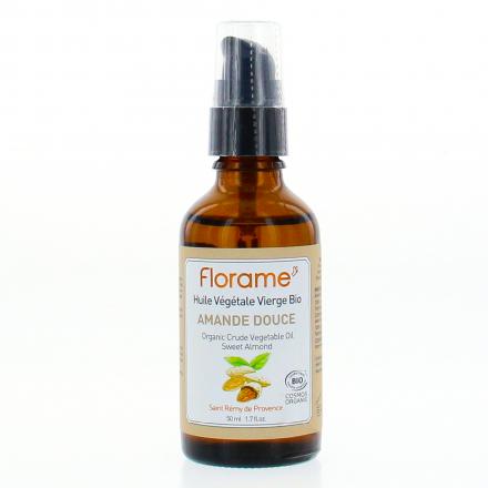 Huile végétale vierge bio amande douce flacon pompe 50ml