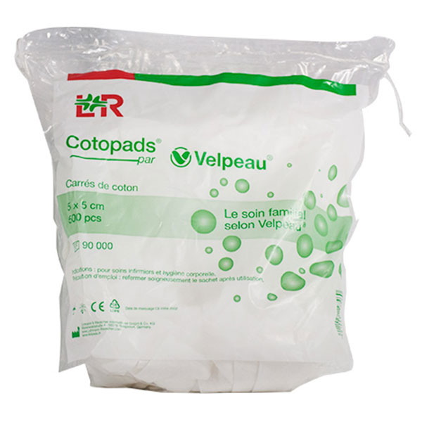 Cotopads Carrés de Coton Non Stérile 5 x 5cm 500 unités
