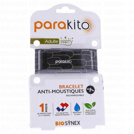 Bracelet Anti moustiques Adulte noir à motif tube