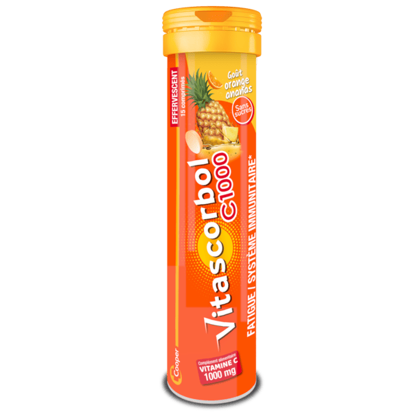 Complément alimentaire Vitamine C1000 15 cpr effervescents Orange/Ananas