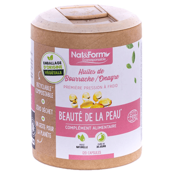 Écoresponsable Huiles de Bourrache Onagre Bio 120 capsules