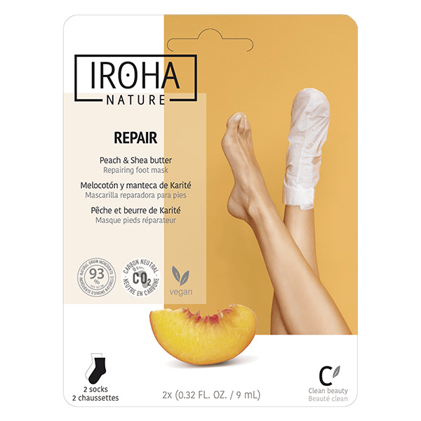 Masque Corps Chaussette Réparatrice Pêche & Beurre de Karité 2 unités