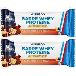 Barre protéine Whey Goût Cacahuètes & Chocolat
