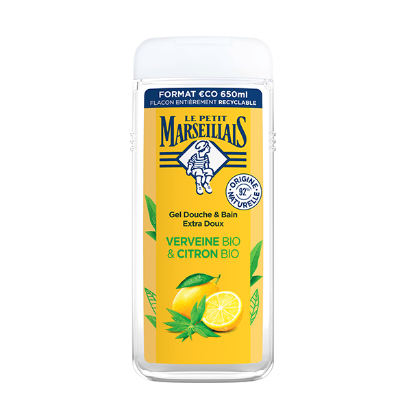Gel Douche Extra Doux Verveine Bio Citron Bio 650 ml