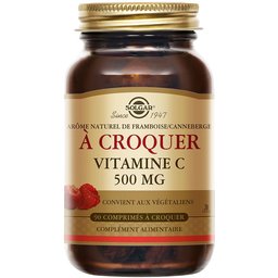 Vitamine C 500 mg à croquer - Framboise/Cranberry - Défenses Immunitaires - 90 comprimés à croquer