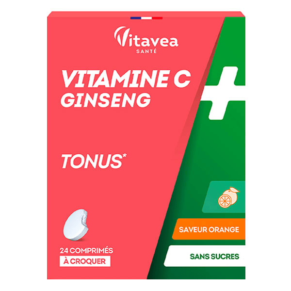 Vitamine C + Ginseng Tonus Fatigue 24 comprimés à croquer