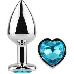 Metal Butt Blue Heart Plug Size S 7cm 1ud