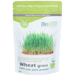 Jus d'herbe de blé cru bio en poudre