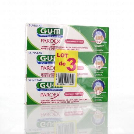PAROEX gel dentifrice lot de 3 x 75ml
