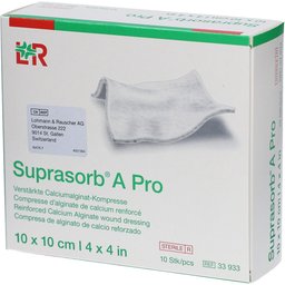 L&R Suprasorb®A Pro Compresse d'alginate de calcium renforcé 10 x 10 cm