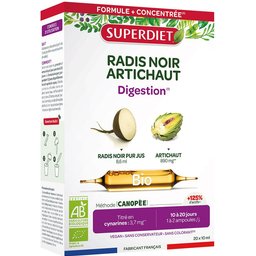 – Radis Noir, Artichaut BIO – 20 ampoules de 10 ml