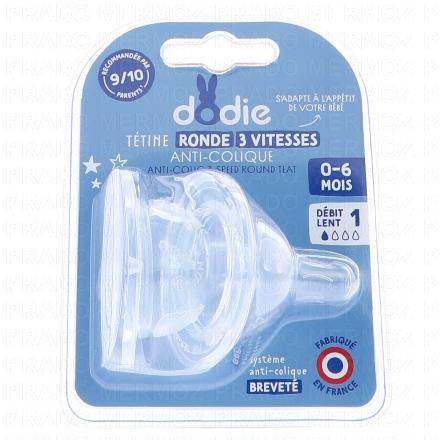 Tétine col large 0-6 mois débit 1 lot de 2