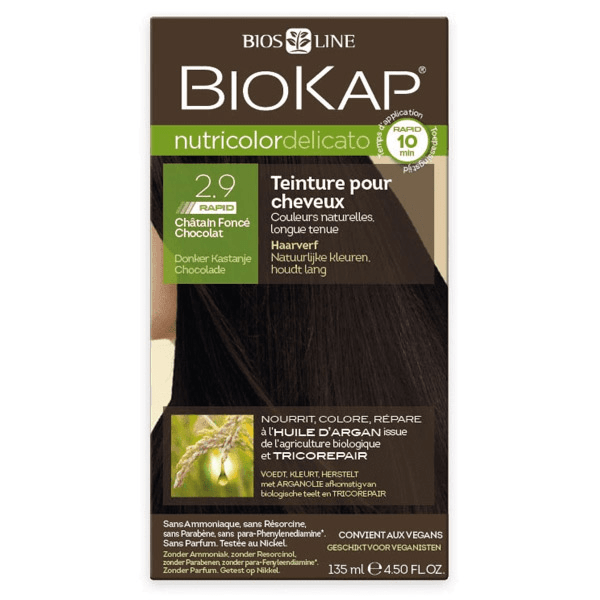 Delicato Rapid coloration Cheveux 2.9 Châtain Foncé Chocolat 135ml