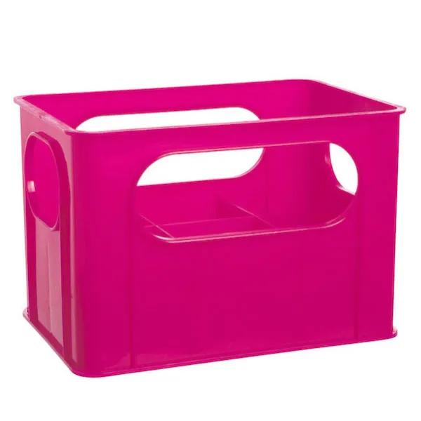 Porte-Biberons Casier de Rangement pour 6 biberons Coloris Rose translucide