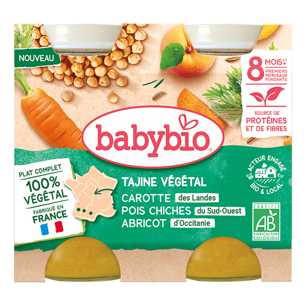 Tajine de Légumes Petits Légumes de Nos Régions Boulghour Abricots Bio 400g