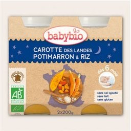 Petits Pots Bonne Nuit Carotte Potimarron Riz Bio 6 mois 2 x 200 g