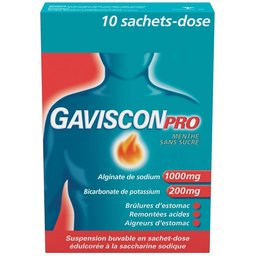 GavisconPRO Menthe Sans Sucre - Suspension Buvable en Sachet