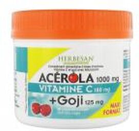 Acerola 1000 + Goji Maxi Pot - 90 Comprimés à Croquer - Pot 90 Comprimés