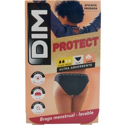 Culotte Menstruelle Lavable Débit Moyen Coton Noir Taille ES 36-38/S
