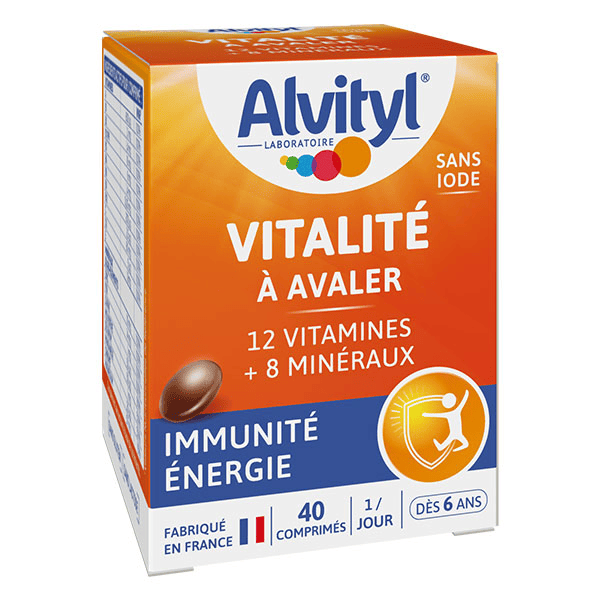 Vitalité à avaler 12 vitamines et 8 minéraux Dès 6 ans 40 comprimés