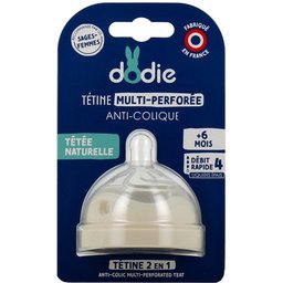 Tétine Multi-perforée Anti-colique Debit 4 +6M 1ut