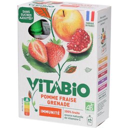 Vitabio Gourdes de Fruits Pomme Fraise Grenade