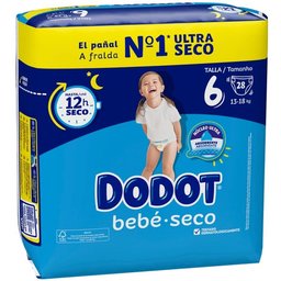 Bébé Sec Taille 6 13-18kg 28uts
