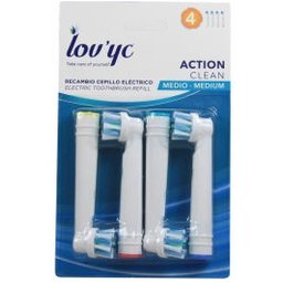 Tête de Brosse Électrique de Remplacement Action Clean Medio 4uts