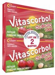 Acérola 1000 Lot de 2 x 30 Comprimés à Croquer - Lot 2 x 30 comprimés