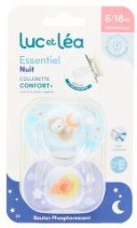Essentiel Nuit 2 Sucettes Anatomiques 6-18 Mois - Blister 2 sucettes