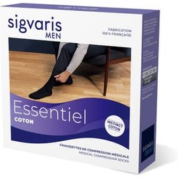 Men Essentiel Coton 2 Bas Autofix Noir ML 1 Paire