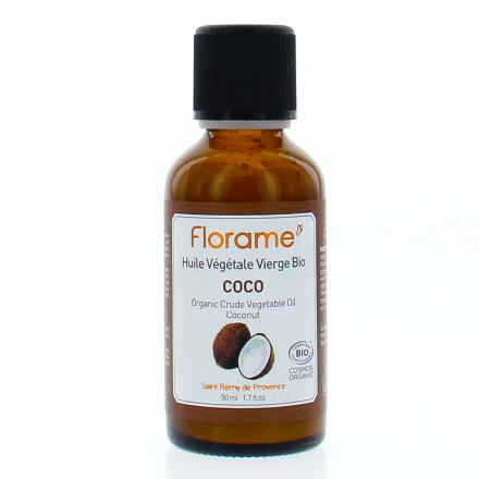 Huile végétale vierge bio de coco flacon 50ml