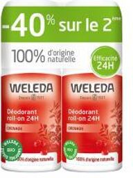 Duo Déodorant Roll-On 24H Grenade - 2 X 50 ml - Lot 2 x 50 ml