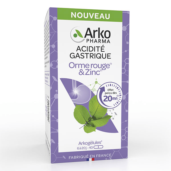 Arkogélules Acidité Gastrique Orme Rouge & Zinc 40 gélules
