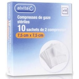Compresse Stérile Non Tissu 7.5x7.5 2x50uts
