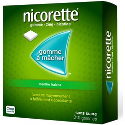 Nicorette® Gomme 2 mg Menthe fraiche sans sucre