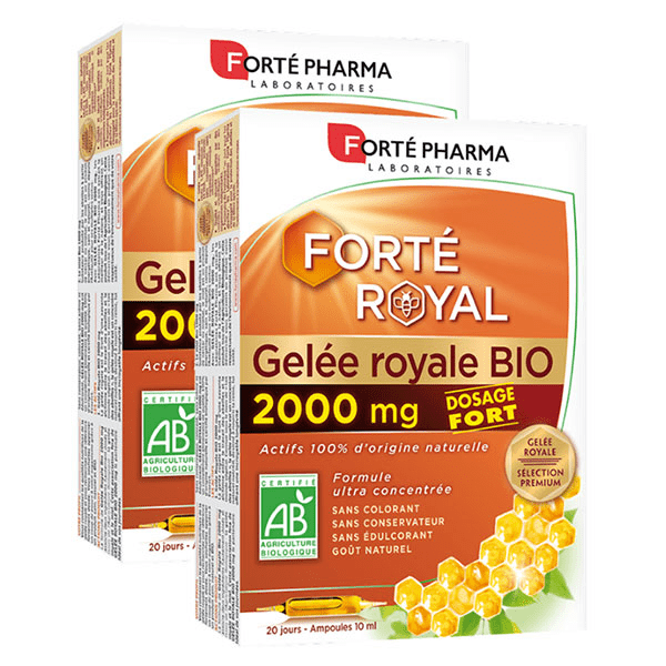 Forté Royal Gelée Royale Bio 2000mg - lot de 2x20 ampoules