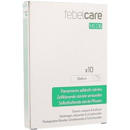 Febelcare® Med6 Pansements adhésifs stériles 10 x 8 cm