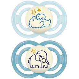 Suprême Perfect Nuit Animaux Sucette Silicone +18 Mois 2 Unités