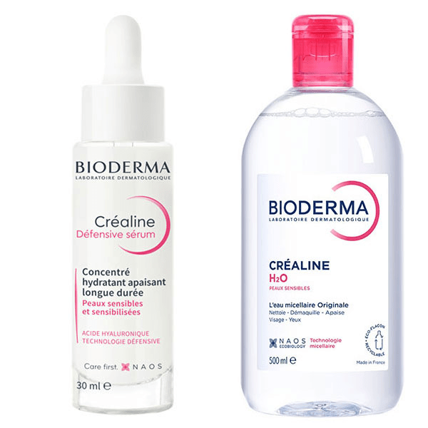 Créaline Duo Peau Sensible H2O Eau micellaire 500ml + Sérum visage 30ml