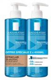 Effaclar Gel Moussant Purifiant Peaux Grasses à Tendance Acnéique Lot de 2 x 400 ml - Lot