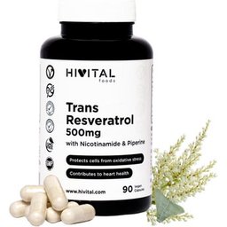 HIVITAL Trans-Resveratrol 500 mg con Nicotinamida y Piperina 90 cáps