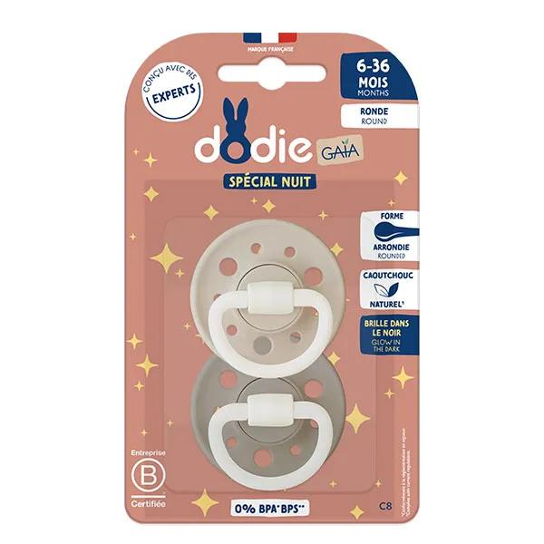 Sucette Ronde 6 à 36 mois C8 Gaia Nuit X2